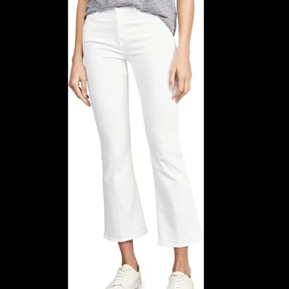 Frame Jeans Le Crop Mini Boot White Size 29